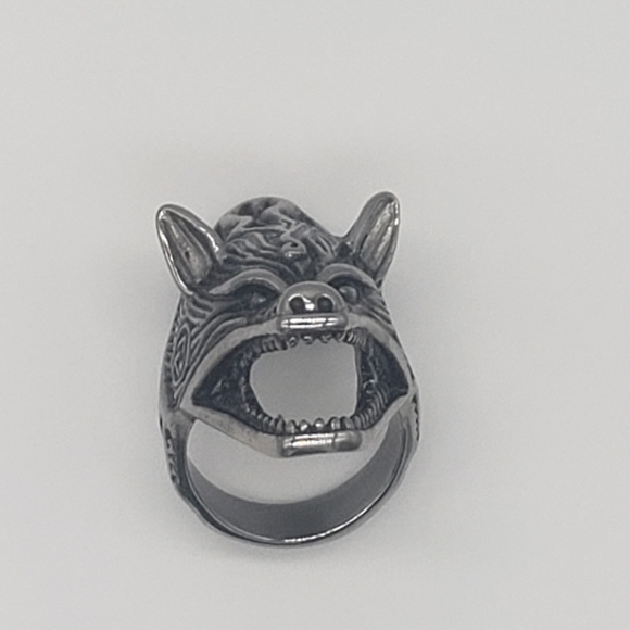 945- Handmade Men's Ring Bottle Opener Wolf NWT - Picture 6 of 10